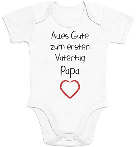 Shirtgeil Baby Body Junge Mädchen Alles Gute zum ersten Vatertag Papa Baby Geschenk Papa 3-6 Monate Weiß von Shirtgeil