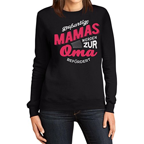 Ankündigung Großartige Mamas Werden zur Oma befördert Frauen Sweatshirt XX-Large Schwarz von Shirtgeil