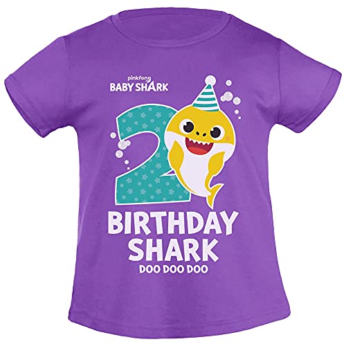 Baby Mädchen Tshirt Kleinkind Birthday Baby Shark Geburtstags T-Shirt 2 Jahre 104 Lila von Shirtgeil