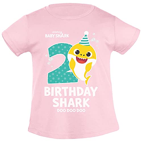 Baby Mädchen Tshirt Kleinkind Birthday Baby Shark Geburtstags T-Shirt 2 Jahre 104 Rosa von Shirtgeil