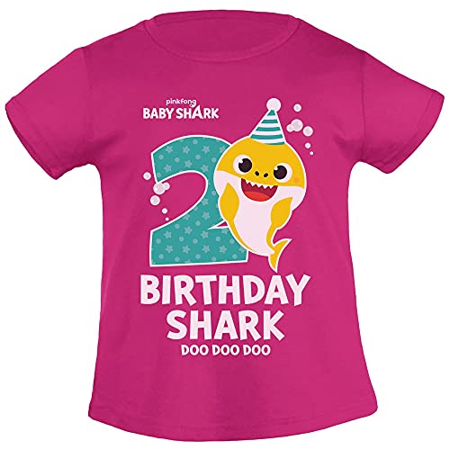 Baby Mädchen Tshirt Kleinkind Birthday Baby Shark Geburtstags T-Shirt 2 Jahre 94 Beere von Shirtgeil