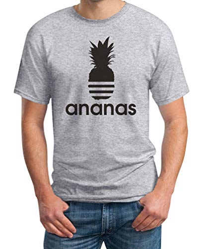 T-Shirt Herren - Cooles Ananas Pineapple Sommer Shirt - Outfit Herren Kleidung Sommer Männer Tshirt Kurzarm M Grau von Shirtgeil