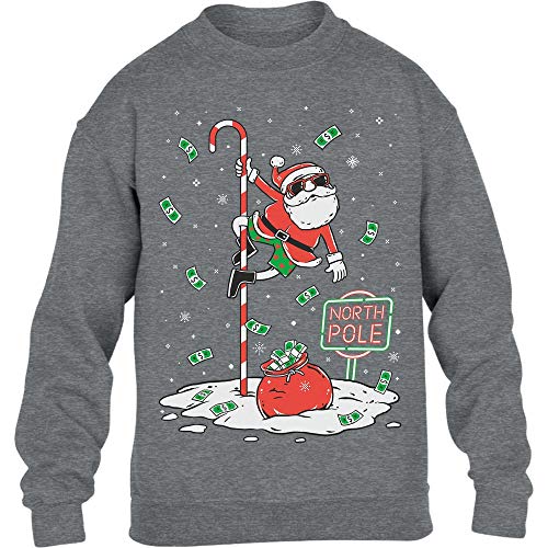 Dancing Santa North Pole Weihnachtspullover Kinder Pullover Sweatshirt 128 Grau Dancing Santa North Pole Weihnachtspullover Kinder Pullover Sweatshirt 128 Grau von Shirtgeil