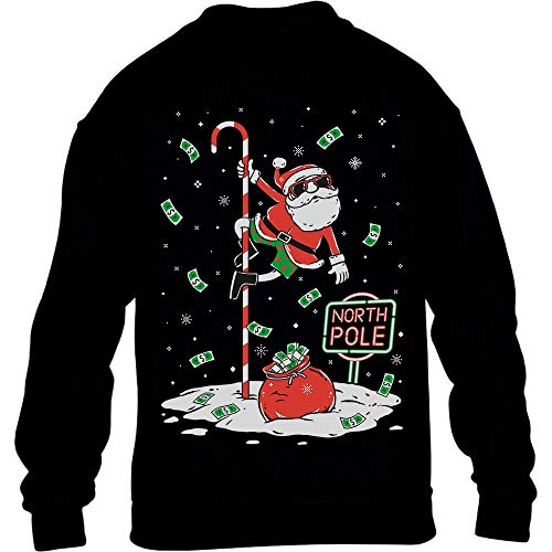 ShirtgeilDancing Santa North Pole Weihnachtspullover Kinder Pullover Sweatshirt , Schwarz, 140 ShirtgeilDancing Santa North Pole Weihnachtspullover Kinder Pullover Sweatshirt , Schwarz, 140 von Shirtgeil