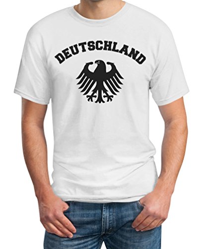 Deutschland Adler Deutsches Fan Shirt T-Shirt L Weiß von Shirtgeil