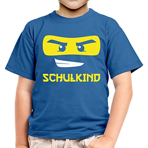 Jungen Tshirt Kinder Einschulung Junge Schultüte Schulkind Ninja Schulanfang T-Shirt 140 Blau von Shirtgeil
