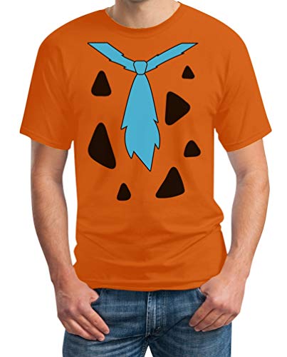 Fred Feuerstein Fan Kostüm für Fasching & Karneval Herren T-Shirt XXL Orange von Shirtgeil