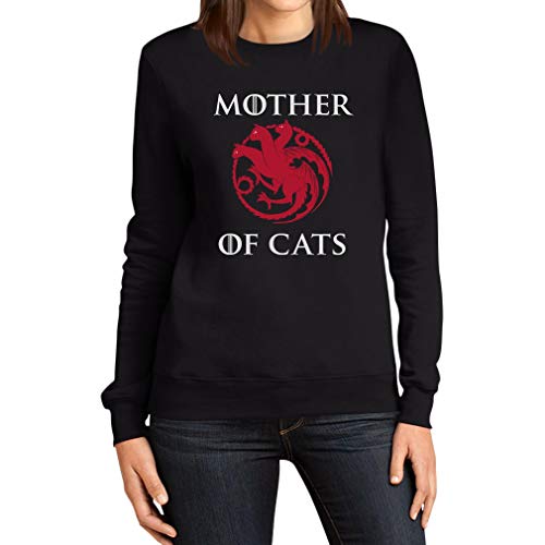 GOT - Mother of Cats - Für Katzen Freunde Frauen Sweatshirt XX-Large Schwarz von Shirtgeil