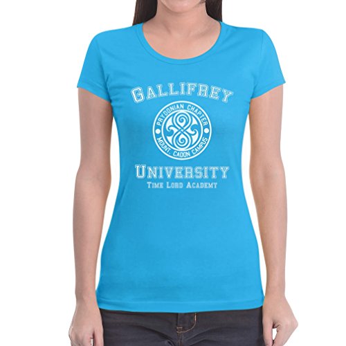 Gallifrey University Damen Hellblau X-Large T-Shirt Slim Fit - Doctor Time Academy Who von Shirtgeil