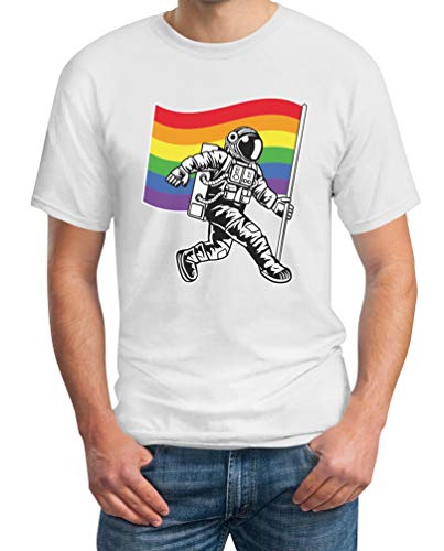 Gay Pride Rainbow - NASA LGBT Flagge Herren T-Shirt 5XL Weiß von Shirtgeil