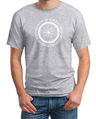 Geschenk für Radfahrer - Eat Sleep Cycle Repeat Herren T-Shirt L Grau von Shirtgeil