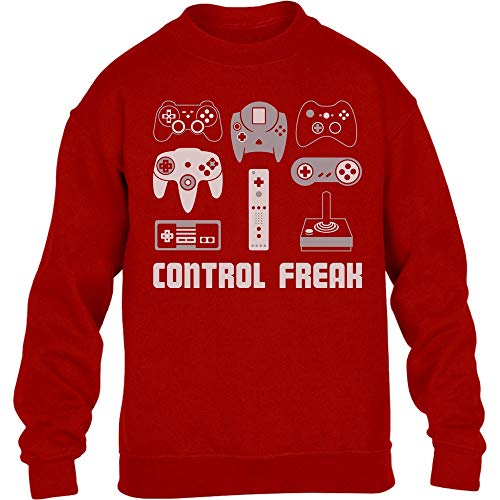 Geschenke für Gamer Spieler - Control Freak Kinder Pullover Sweatshirt 152 Rot von Shirtgeil