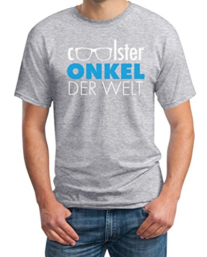 Geschenkidee für Onkel - Coolster Onkel der Welt T-Shirt L Grau von Shirtgeil