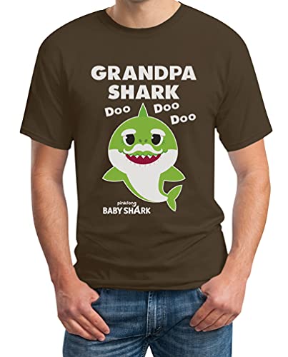 Grandpa Shark DOO DOO DOO Baby Shark für Opa & Väter Herren T-Shirt X-Large Braun von Shirtgeil