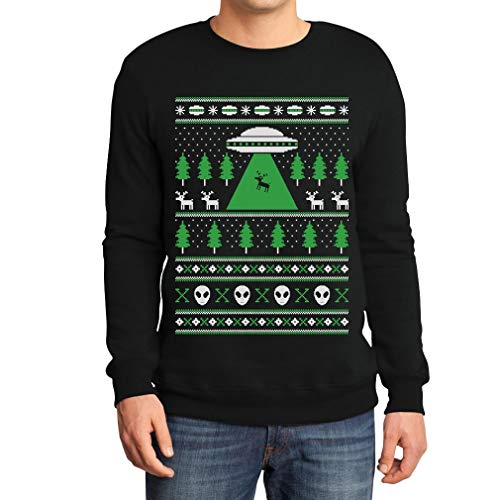 Hässlicher Weihnachtspullover UFO Ausserirdisch Sweatshirt Medium Schwarz von Shirtgeil