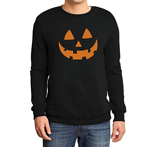 Halloween Pullover - Jack O' Lantern Kürbis Gesicht Sweatshirt X-Large Schwarz von Shirtgeil