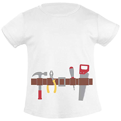 Handwerker Gürtel Kostüm Geschenk Jungs Mädchen T-Shirt 116 Weiß von Shirtgeil