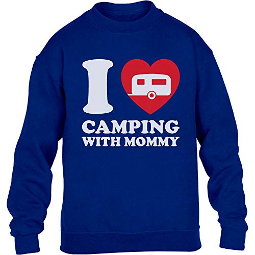 I Love Camping with Mommy Kinder Pullover Sweatshirt 116 Blau von Shirtgeil