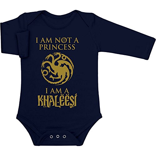 Baby Body Langarm Mädchen I'm not a Princess, I'm a Khaleesi Geschenk kleine Fans 0-3 Monate Weiß von Shirtgeil