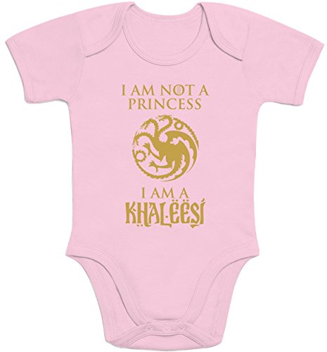 Baby Body I'm not a Princess, a Khaleesi Geschenk für kleine Fans Kurzarm Strampler Mädchen 0-3 Monate Rosa von Shirtgeil