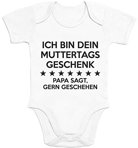 Shirtgeil Baby Body Geschenk Mama - Ich Bin Dein Muttertagsgeschenk Papa SAGT Gern Geschehen 0-3 Monate Weiß von Shirtgeil