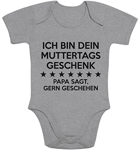 Shirtgeil Baby Body Geschenk Mama - Ich Bin Dein Muttertagsgeschenk Papa SAGT Gern Geschehen 12-18 Monate Grau von Shirtgeil