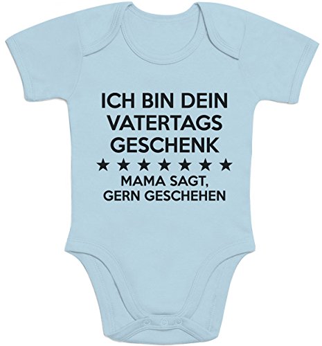 Shirtgeil Baby Body Papa Ich Bin Dein Vatertagsgeschenk Mama SAGT Gern Geschehen Kurzarm Strampler 0-3 Monate Hellblau von Shirtgeil