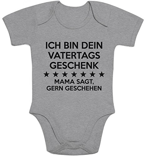 Shirtgeil Baby Body Papa Ich Bin Dein Vatertagsgeschenk Mama SAGT Gern Geschehen Kurzarm Strampler 12-18 Monate Grau von Shirtgeil
