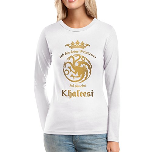 Ich Bin Keine Prinzessin, Ich Bin Eine Khaleesi Frauen Langarm-T-Shirt X-Large Weiß von Shirtgeil