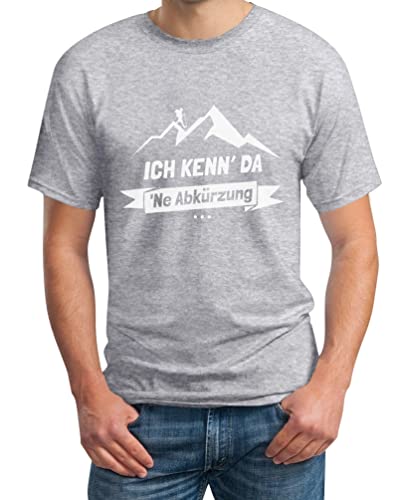 Ich Kenn' Da Ne Abkürzung Berg Wander Mountain Sport Herren T-Shirt Large Grau von Shirtgeil