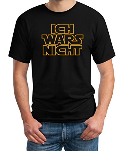 Ich Wars Nicht - witziges Herren Shirt in Cooler Sterne Sci-Fi Schrift Männer T-Shirt XXL Schwarz von Shirtgeil