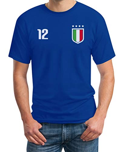 Italien Männer Fantrikot - Fanartikel Fußball EM EM Herren T-Shirt Small Blau von Shirtgeil