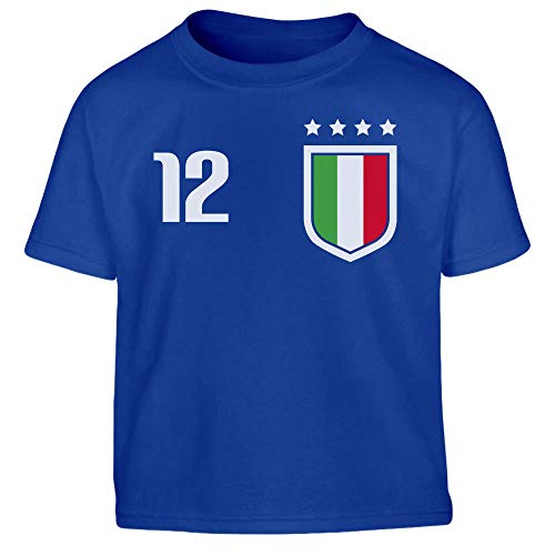 Jungen Tshirt Fußball Geschenk Kinder Trikot für Italien Kleinkind T-Shirt Junge 104 Blau von Shirtgeil