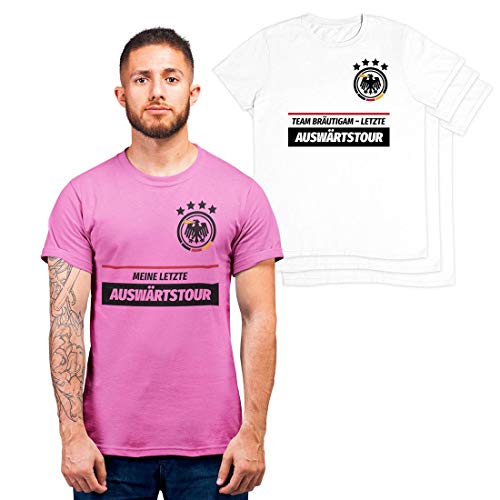 T-Shirt Herren Junggesellenabschied Gruppen JGA Männer Tshirt - Meine Letzte Auswärtstour Rosa L von Shirtgeil