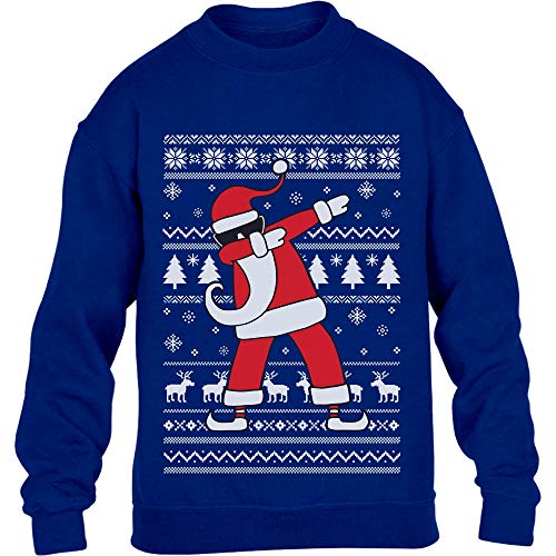 Pullover Jungen Kids Weihnachten Geschenk Dab vom Weihnachtsmann Kinder Sweatshirt Mädchen L 140 Blau von Shirtgeil