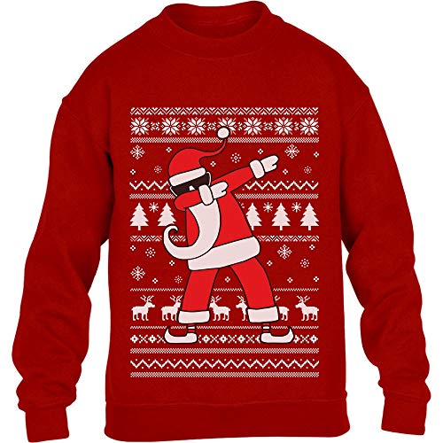Pullover Jungen Kids Weihnachten Geschenk Dab vom Weihnachtsmann Kinder Sweatshirt Mädchen L 140 Rot von Shirtgeil