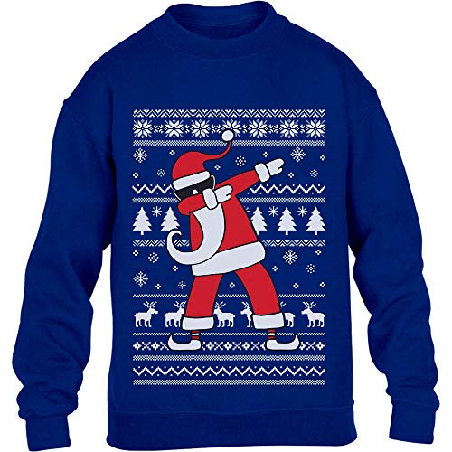 Pullover Jungen Kids Weihnachten Geschenk Dab vom Weihnachtsmann Kinder Sweatshirt Mädchen M 128 Blau von Shirtgeil