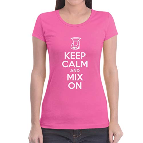 Keep Calm and Mix On - Motiv für Thermomix Liebhaber Frauen T-Shirt Slim Fit Large Rosa Keep Calm and Mix On - Motiv für Thermomix Liebhaber Frauen T-Shirt Slim Fit Large Rosa von Shirtgeil