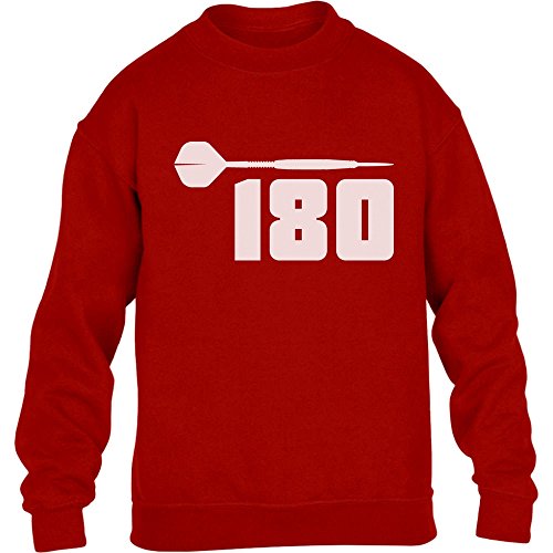 Kids Dart 180 - Motiv für Darts Spieler und Fans Kinder Pullover Sweatshirt L 140 Rot von Shirtgeil
