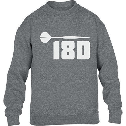 Kids Dart 180 - Motiv für Darts Spieler und Fans Kinder Pullover Sweatshirt L 140 Grau von Shirtgeil
