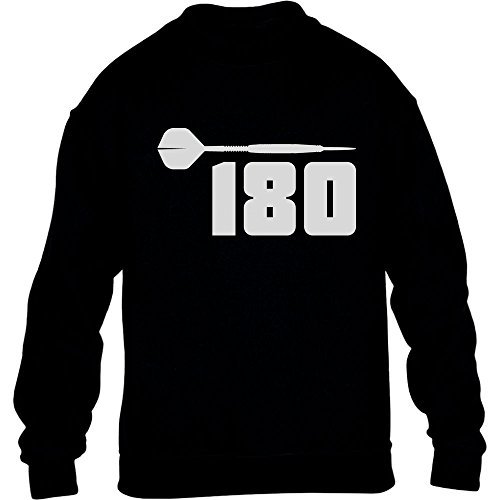 Kids Dart 180 - Motiv für Darts Spieler und Fans Kinder Pullover Sweatshirt XL 152 Schwarz von Shirtgeil