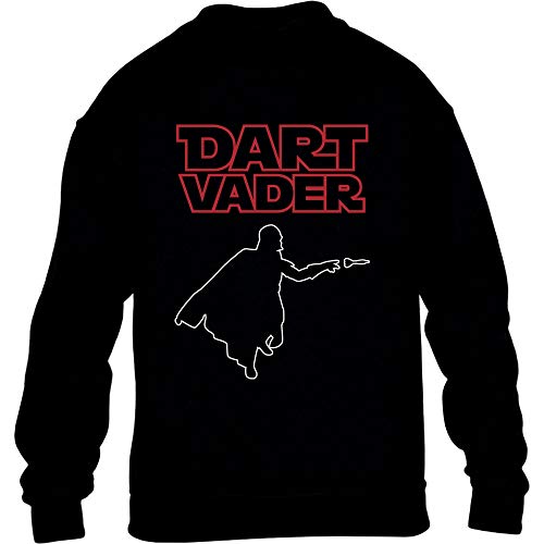 Kids Dart Vader - Witziges Motiv für Darts Fans Kinder Pullover Sweatshirt L 140 Schwarz von Shirtgeil
