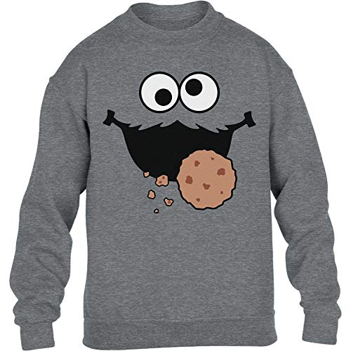 Kids Karneval & Fasching Keksmonster Krümel Kostüm Kinder Pullover Sweatshirt 140 Grau von Shirtgeil