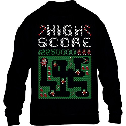 Kids Santa Video Spiel Witziger Weihnachtspullover Kinder Pullover Sweatshirt M 128 Schwarz von Shirtgeil