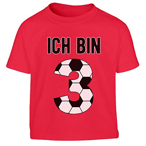 Kinder T-Shirt Jungen Ich Bin 3 Jahre Junge Geschenk Fußball Junge 104 Rot Kinder T-Shirt Jungen Ich Bin 3 Jahre Junge Geschenk Fußball Junge 104 Rot von Shirtgeil