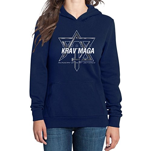 Krav MAGA Star of David Frauen Kapuzenpullover Hoodie Large Blau von Shirtgeil