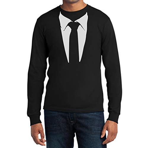 Langarmshirt Herren Gedruckter Anzug/Legendäre Stinson Krawatte Barney - Tuxedo Kostüm Party Schwarz Small T-Shirt von Shirtgeil