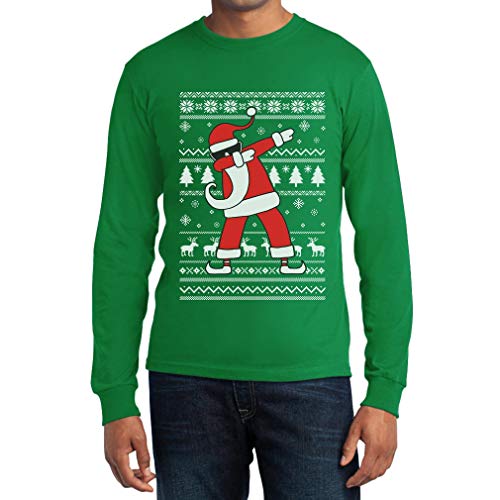 Langarmshirt Herren Weihnachten Dab vom Weihnachtsmann Langarm Männer T-Shirt Large Grün von Shirtgeil