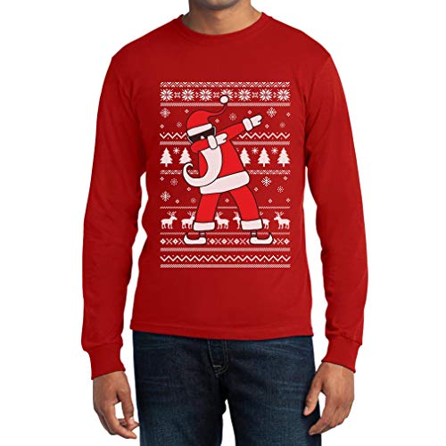 Langarmshirt Herren Weihnachten Dab vom Weihnachtsmann Langarm Männer T-Shirt Large Rot von Shirtgeil