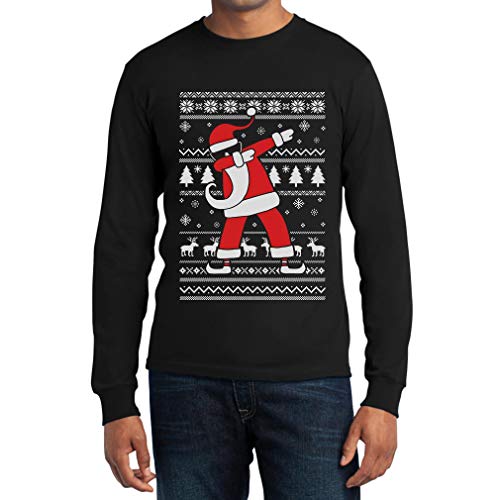 Langarmshirt Herren Weihnachten Dab vom Weihnachtsmann Langarm Männer T-Shirt Large Schwarz von Shirtgeil